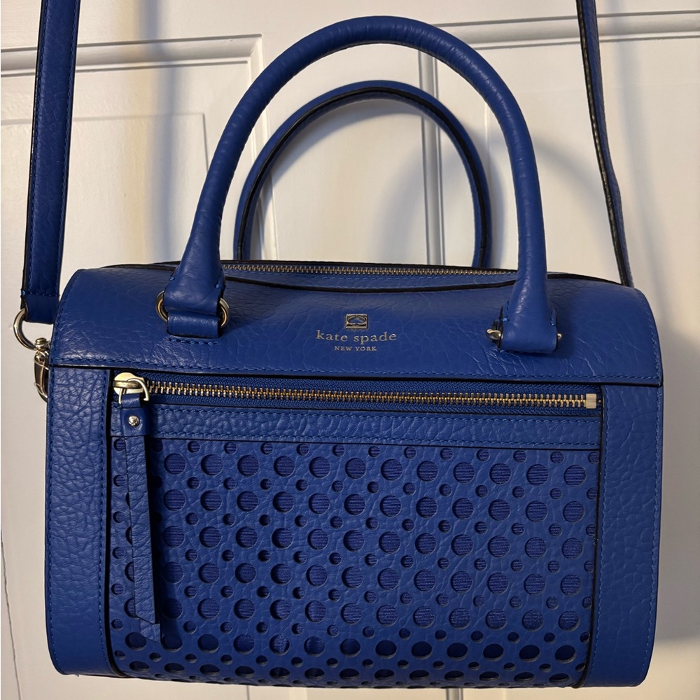 Kate Spade Delaney Perri Lane Bubbles Cobalt Blue Handbag - EUC